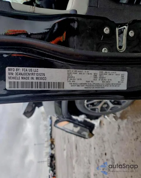 2024 Jeep Compass Limited z USA, uszkodzony, nr VIN 3C4NJDCN1RT131276